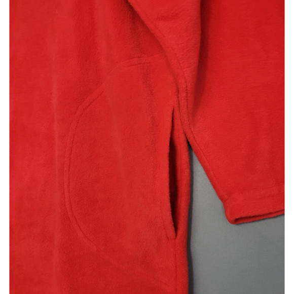 Hello Kitty Fleece Nightgown Adult Womens Medium Red Embroidered Pockets Saniro - Picture 5 of 14